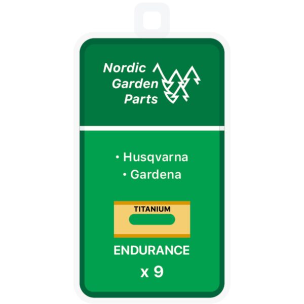Nordic Garden Parts Endurance titaniumbelagt stålknive til Husqvarna & Gardena 9 stk.